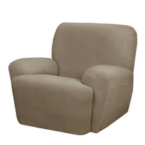 Maytex Embossed Diamond Patterned 4-Piece Recliner Stretch Slipcover, Tan