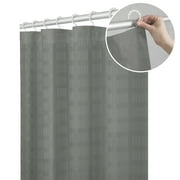 Maytex Gray Polyester Shower Curtain with Hooks, 72" x 70"