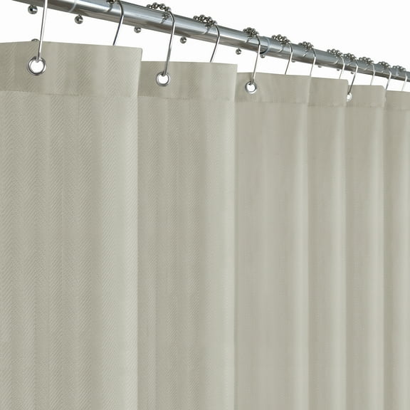 Maytex  Herringbone Ultimate Waterproof Fabric Shower Curtain or Liner Linen