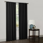 Maytex Microfiber Window Curtain Panels, Set of 2, Solid Print Fabric, 40" x 84", Black