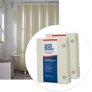 Maytex Premium Super Heavyweight Solid Print Vinyl Shower Curtain Liner, 72" x 72", Beige, Pack of 2