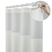 Maytex Smart Curtain Hendrix View Fabric Shower Curtain with Attached Roller Glide Hooks