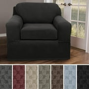 Maytex  Stretch Pixel Chair 2 Piece Furniture / Slipcover Charcoal 42-43" wide, 38"deep, 34" high