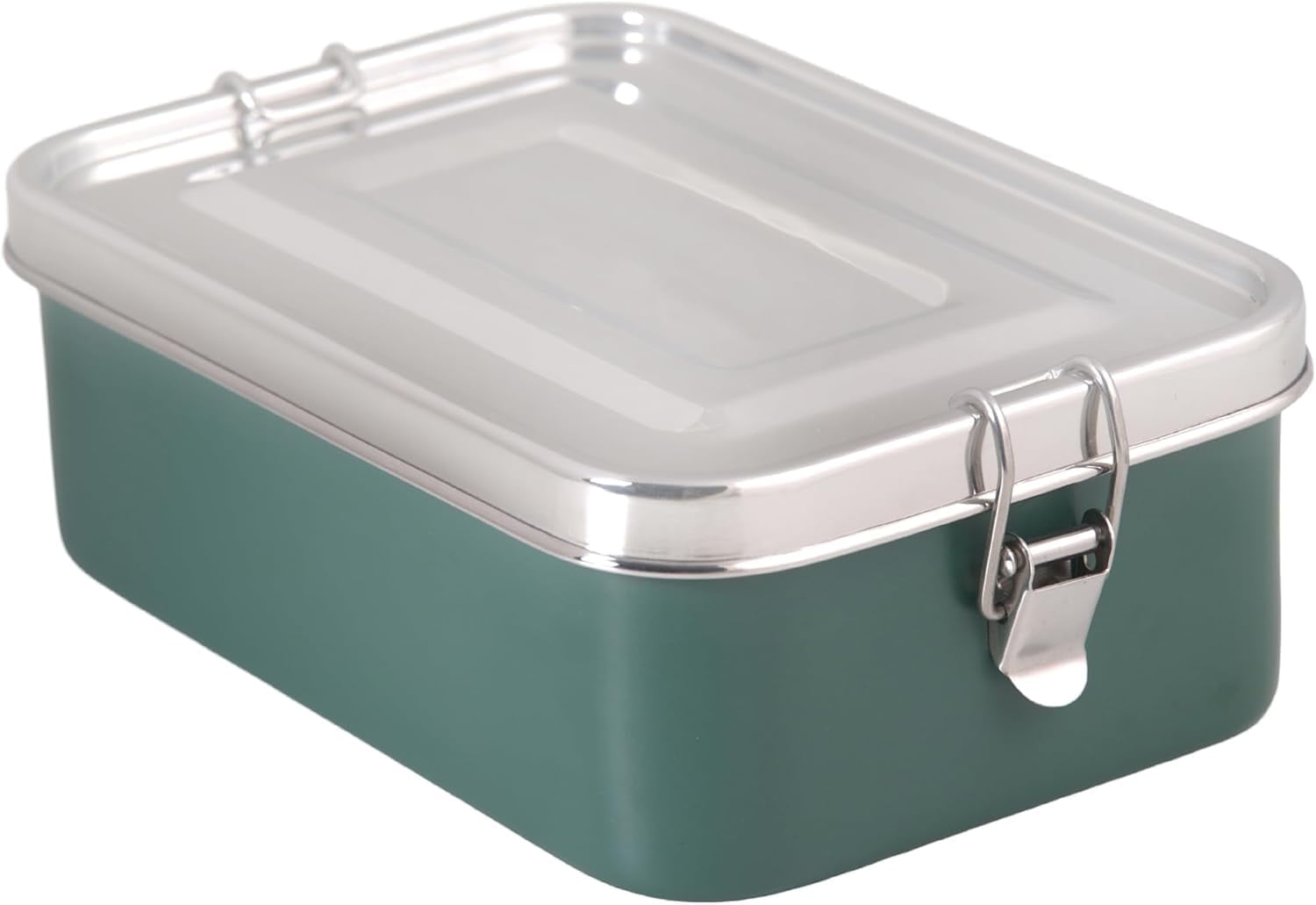 Mayur Exports Bento Lunch Box (Green) with Movable Divider | Leak-Proof, Secure Clips | 60 Oz/1800ml | 8.25x5.55x2.75 in | Food-Grade Stainless Steel | Heavy Duty | Available in 4 Colors.