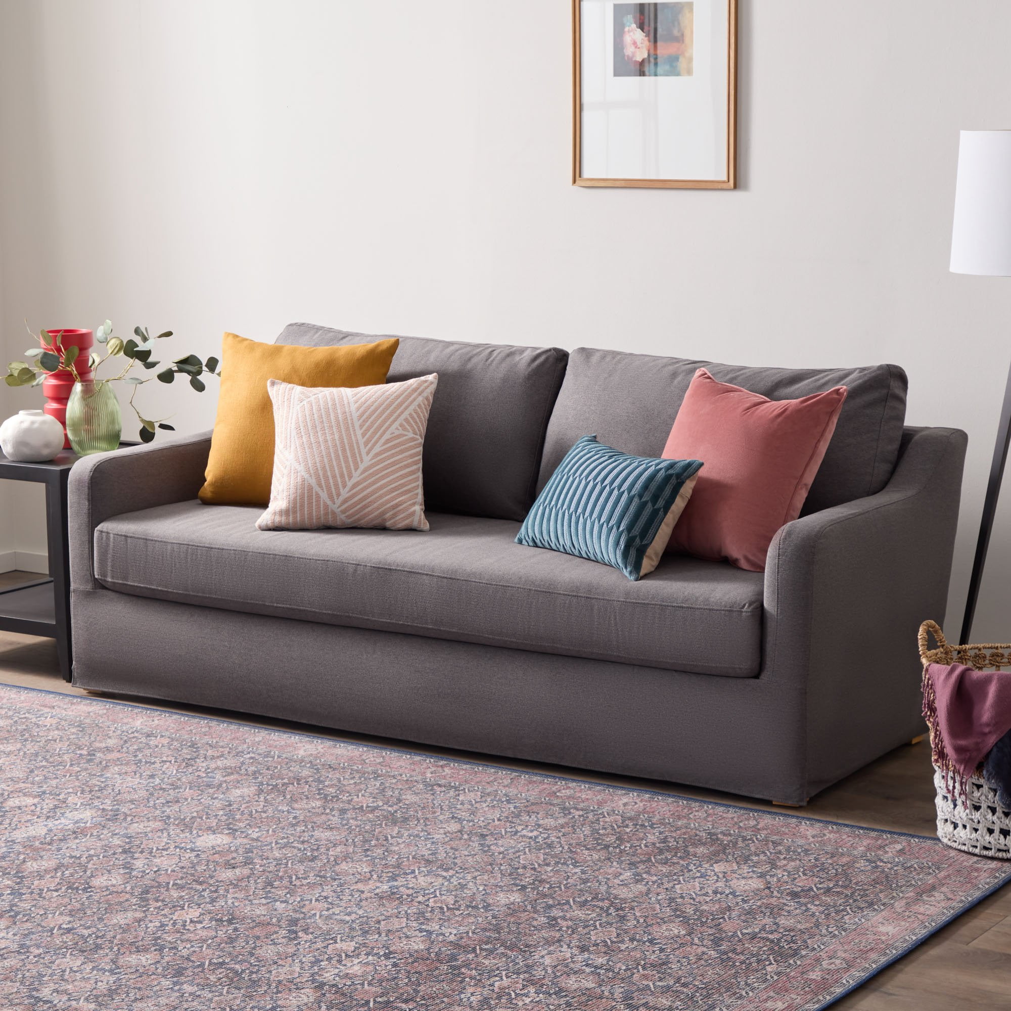 Mayview Alex Slipcover Sofa, Charcoal