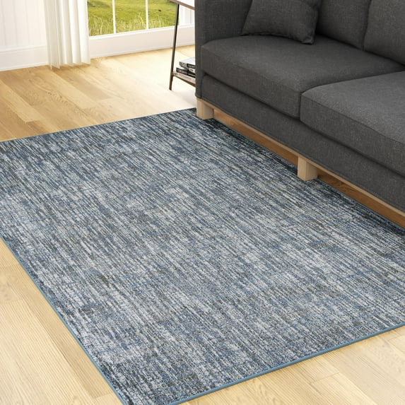 Mayview Darrow Abstract Heathered Charcoal Rug, 2.5' x 8' Runner