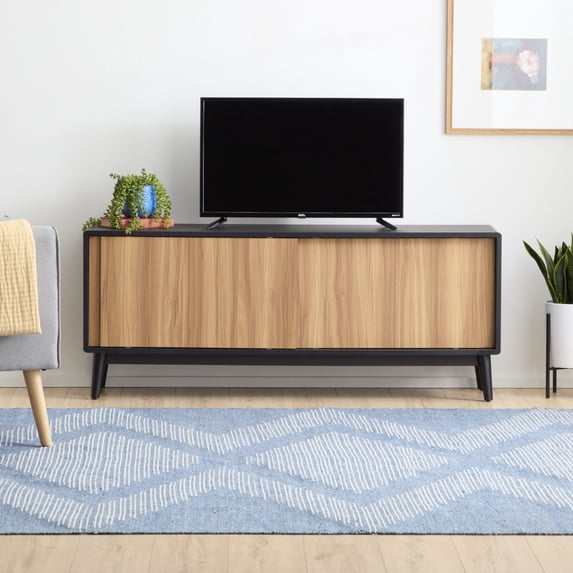 Mayview Madison Mid-Century Modern TV Stand, Black & Oak