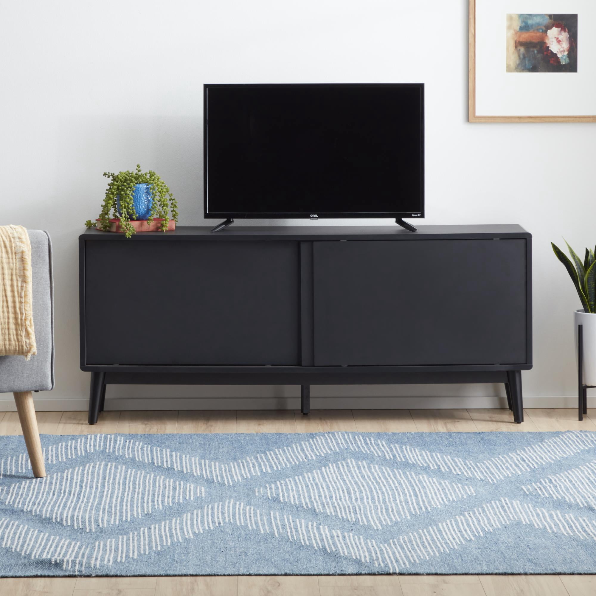 Mayview Madison Mid-Century Modern TV Stand, Black