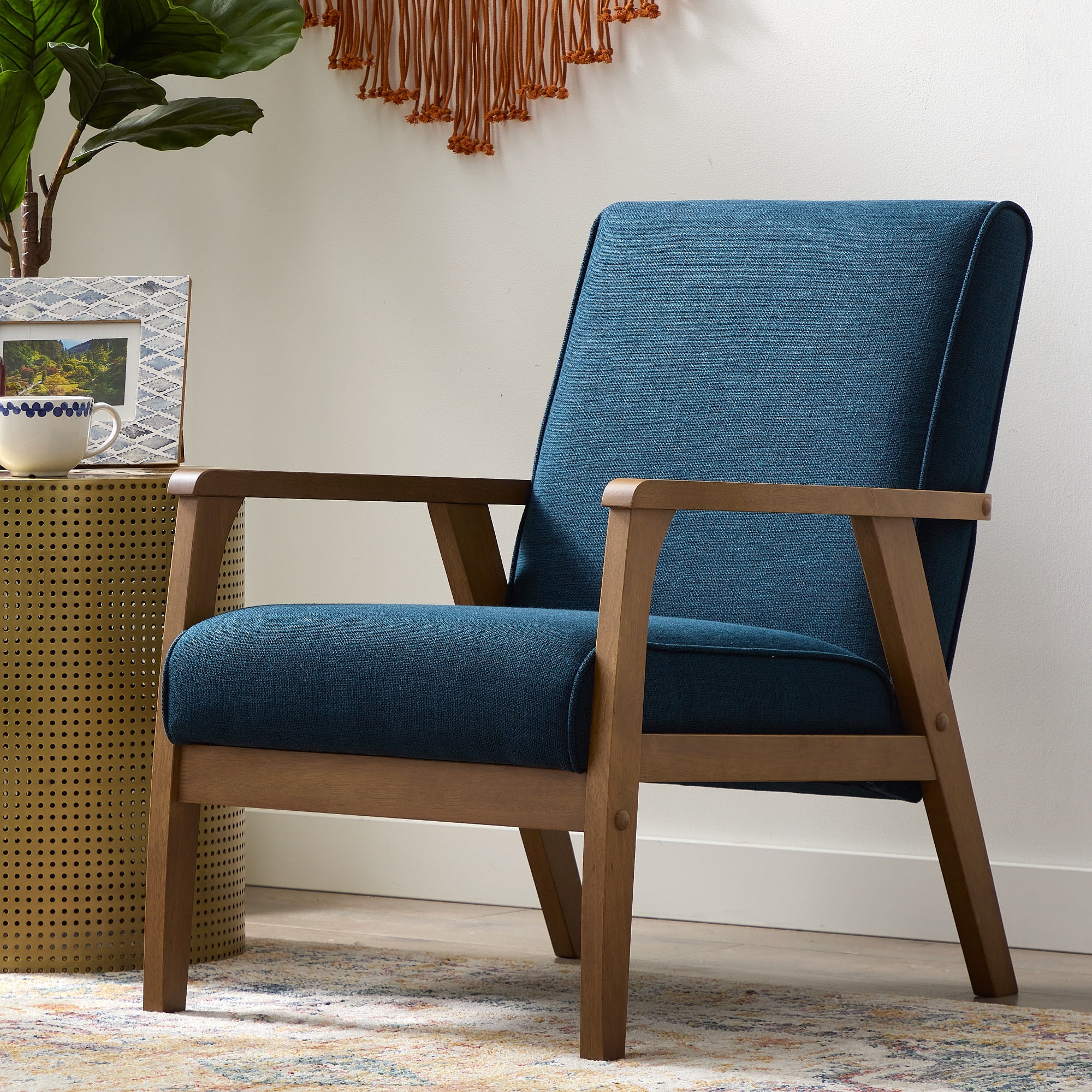 Navy wood chair new arrivals
