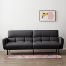 Mayview Sofa Bed with Box Tufting and Removable Arms, Navy Velvet ...