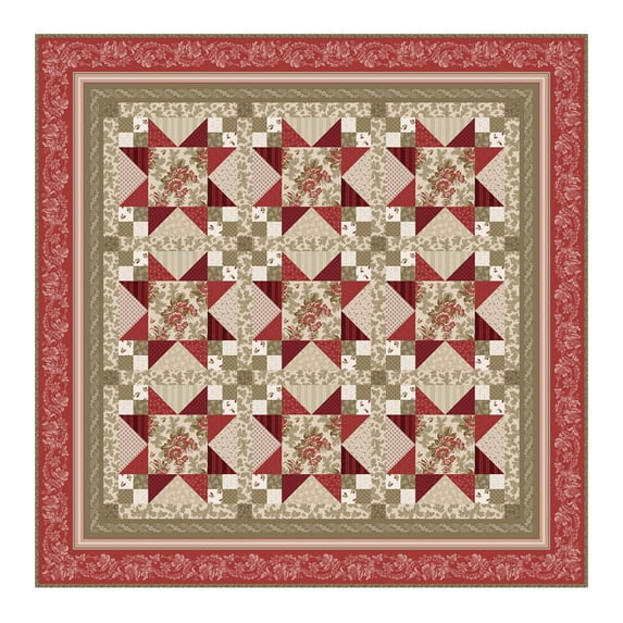 Maywood Studio Ruby Quilt Kit 74.5in x 74.5in