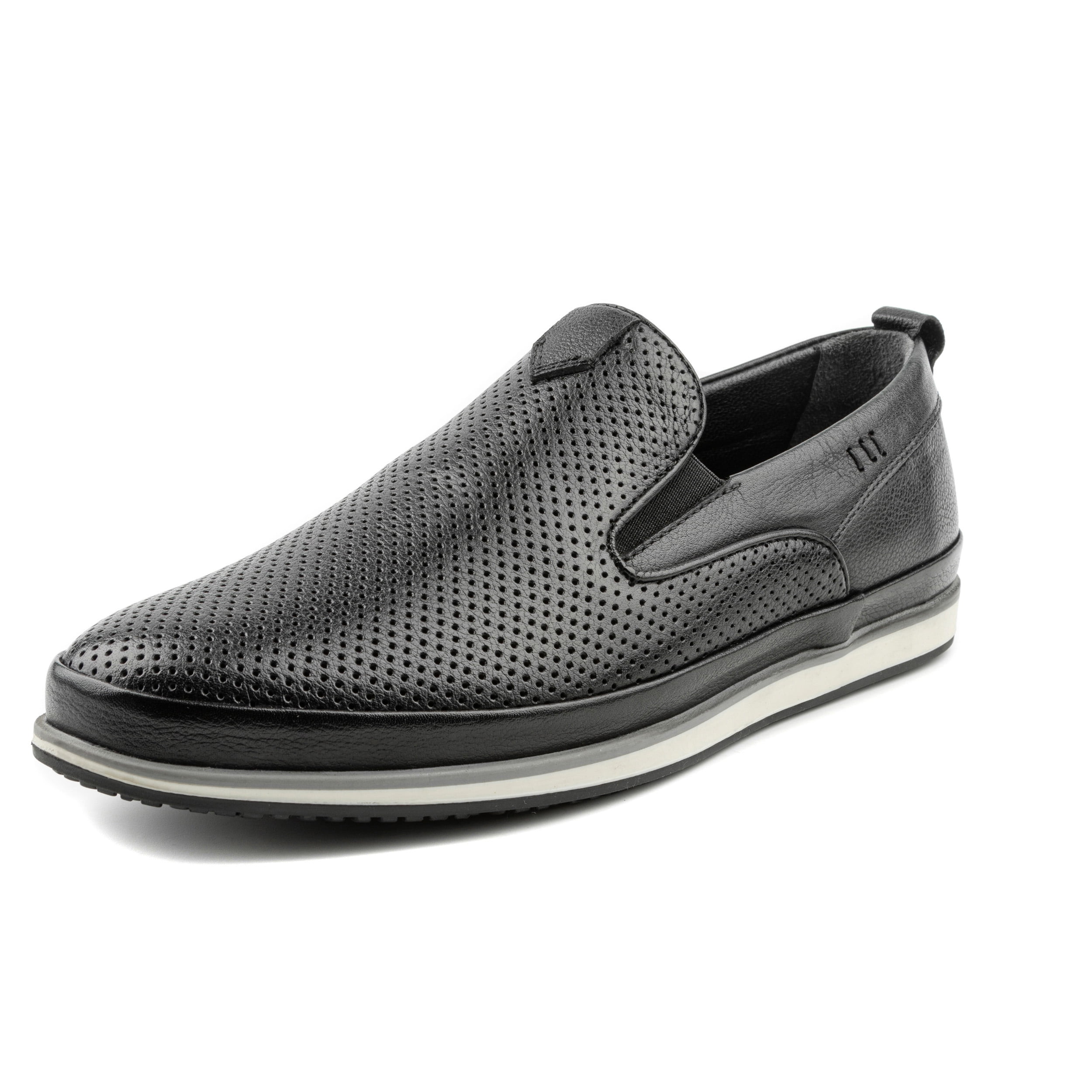 Men\'s Black Slip-On Perforated Casual Loafers Paul Parkman Men main image 2