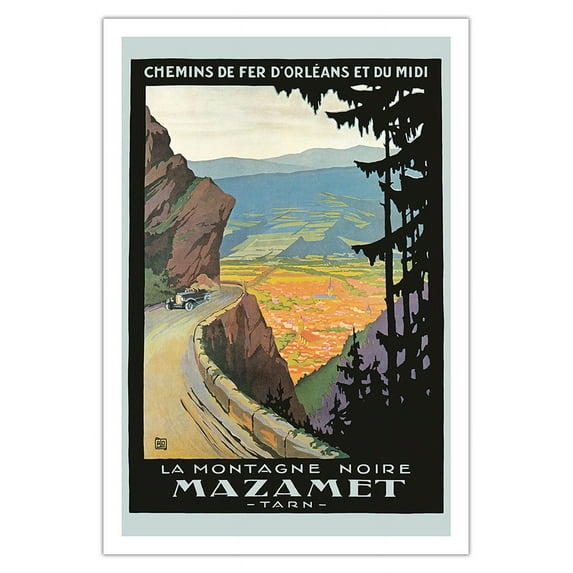 Mazamet France - Chemins de fer d’Orléans et du Midi - Vintage Railroad Travel Poster by Charles-Jean Hallo c.1930s - Fine Art Matte Paper Print (Unframed) 30x44in