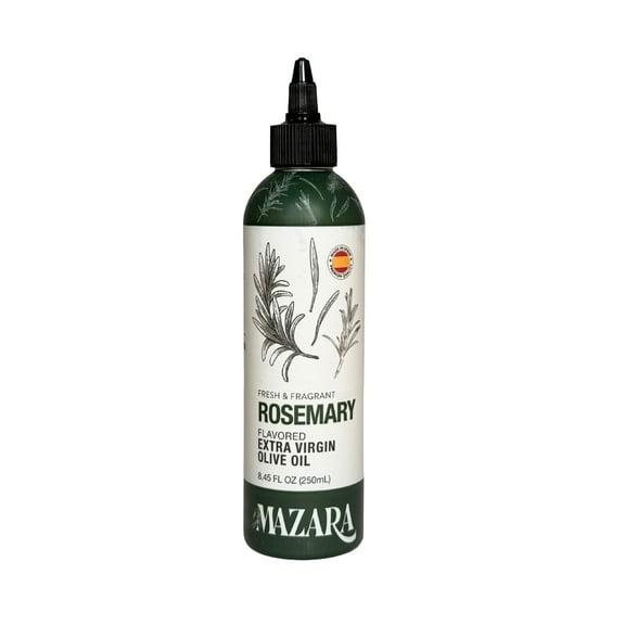 Mazara Squeezable Spanish Rosemary-Infused Extra Virgin Olive Oil  250 ml | High Polyphenols, Cold-Pressed, Keto Diet Friendly, GMO Free, 100% Vegan, Gluten Free