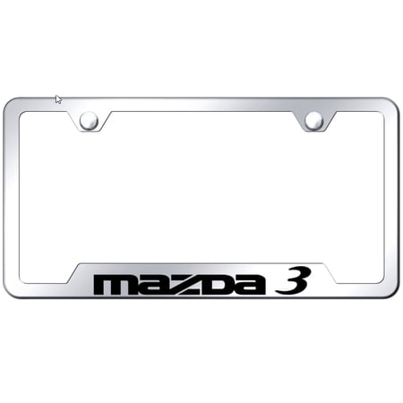 Mazda 3 Laser Etched Logo Cut-Out License Plate Frame (Chrome)
