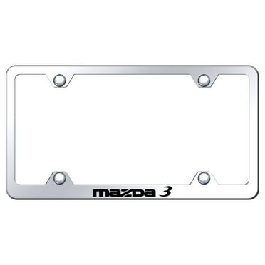 Mazda 3 Laser Etched Logo Wide Body License Plate Frame (Chrome)