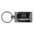 thumbnail image 1 of Mazda 3 Two Tone Rectangular Gun-Metal Key Chain, 1 of 2