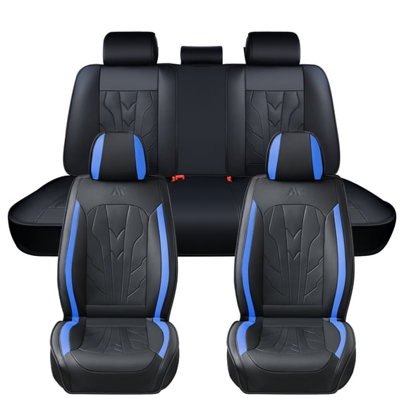 for Mazda 6 2020 Car Seat Cover, Waterproof Leather 5 Seats Full Set Easy to Clean and Install Beautify Interior, Blue Car Seat Covers, Airbag-Compatible