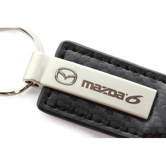 autogold mazda mazda6 black cf carbon fiber leather logo key chain ring tag fob lanyard kc1550.mz6