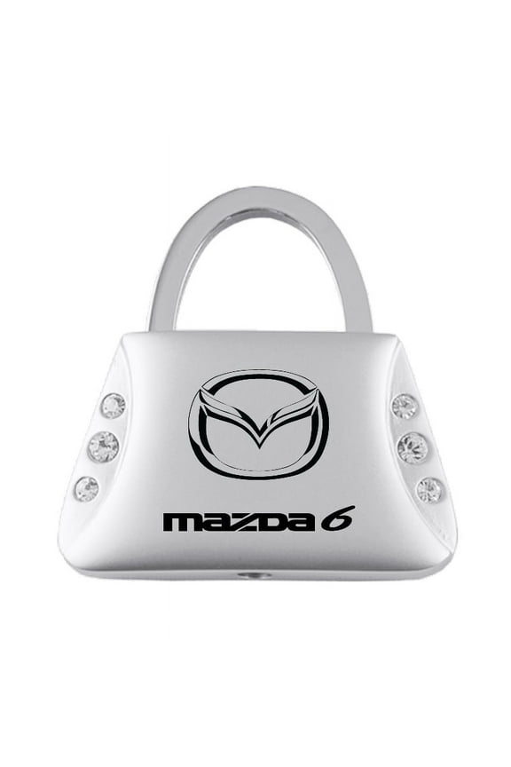 Mazda 6 Jeweled Purse Shape Key Ring (Silver)