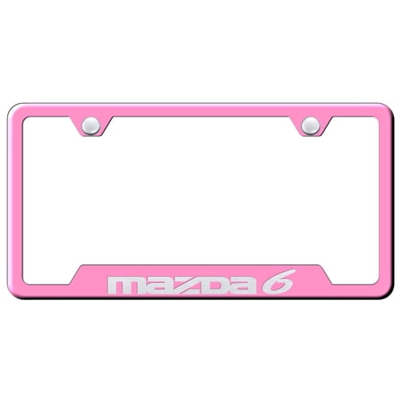 Mazda 6 Laser Etched Logo Cut-Out License Plate Frame (Pink)