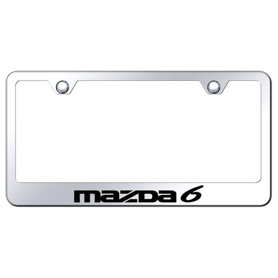Mazda 6 Laser Etched Logo Stainless Steel License Plate Frame (Chrome)