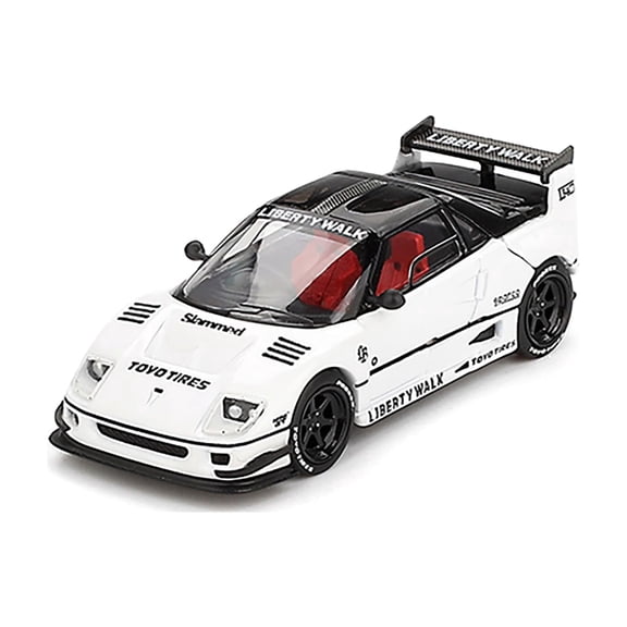 Mazda AZ-1 Liberty Walk LB40 RHD White with Black Top "2024 Tokyo Auto Salon" Limited Edition 1/64 Diecast Model Car by Mini GT