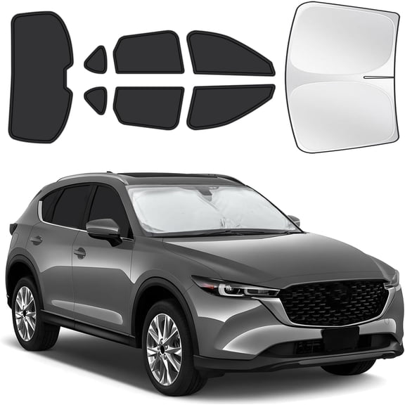 for Mazda CX-5 2017-2025 Car Window Shades, 8pcs Privacy Sun Shade Set for Front Windshield Side and Rear Windows, Full Window Covers Keeps vehicle Cool for Camping Napping