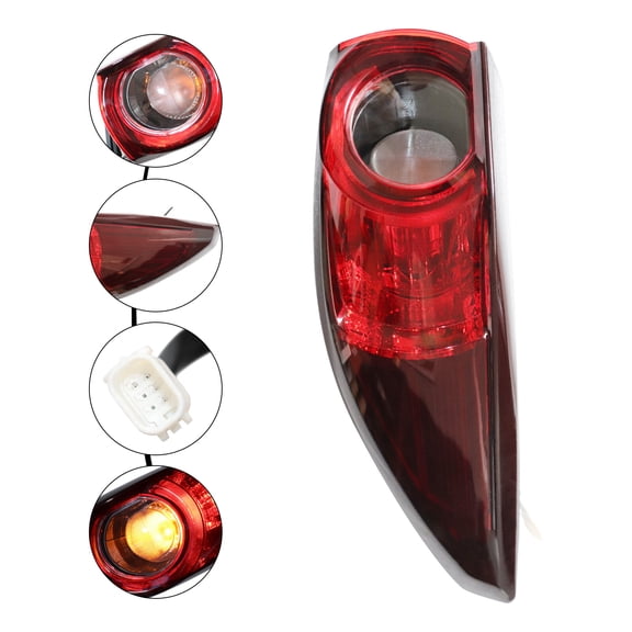 For Mazda CX-5 CX5 2017-2021 Halogen Outer Sport Taillight Right Passenger Side Outer Tail Light Assembly Rear Lamp, Red Housing Clear Lens Rear LED Tail Light (Right)