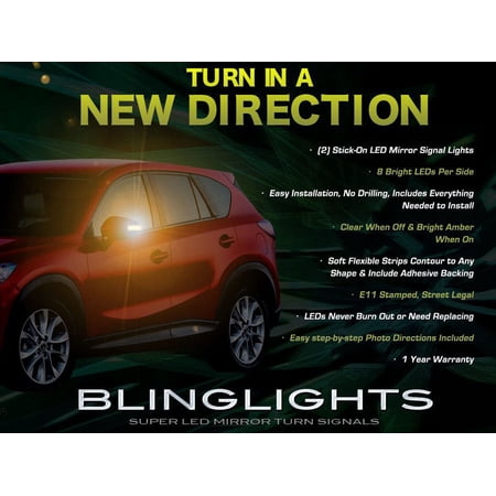 Mazda CX-5 LED Side View Mirror Turnsignals Lights Mirrors Turn Signals Lamps Accent Signalers Set
