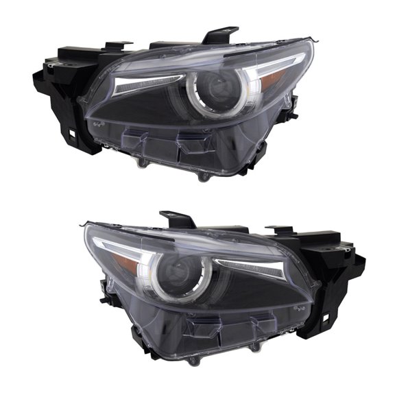 For Mazda CX-9 2016-2023 Headlight Driver & Passenger Side | Pair | BI-LED | Clear Lens | w/ Adaptive Frontlight System | PP Plastic | MA2518174, MA2519174 | TM55-51-041B, TM55-51-031B