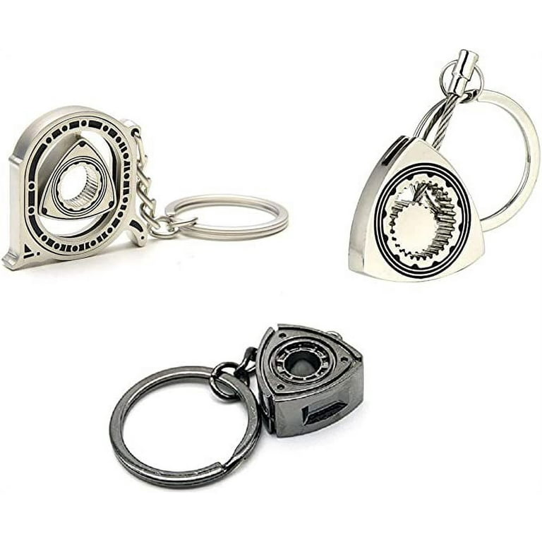 Mazda Keychain Rotary Wankel Keychain Gift Set - Metal Key Chain Fob RX-7  RX-8 RX-6 [3 PACK] 