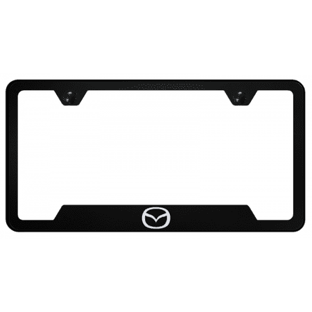 Mazda Laser Etched Logo Cut-Out License Plate Frame (Black)
