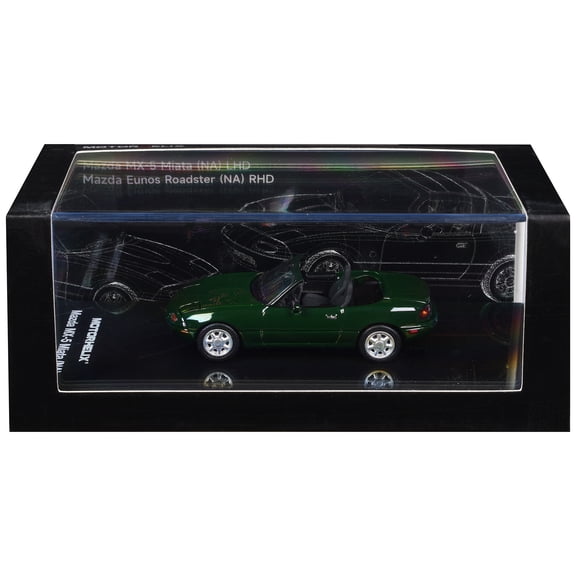 Mazda MX-5 Miata (NA) Convertible British Racing Green 1/64 Diecast Model Car by MotorHelix