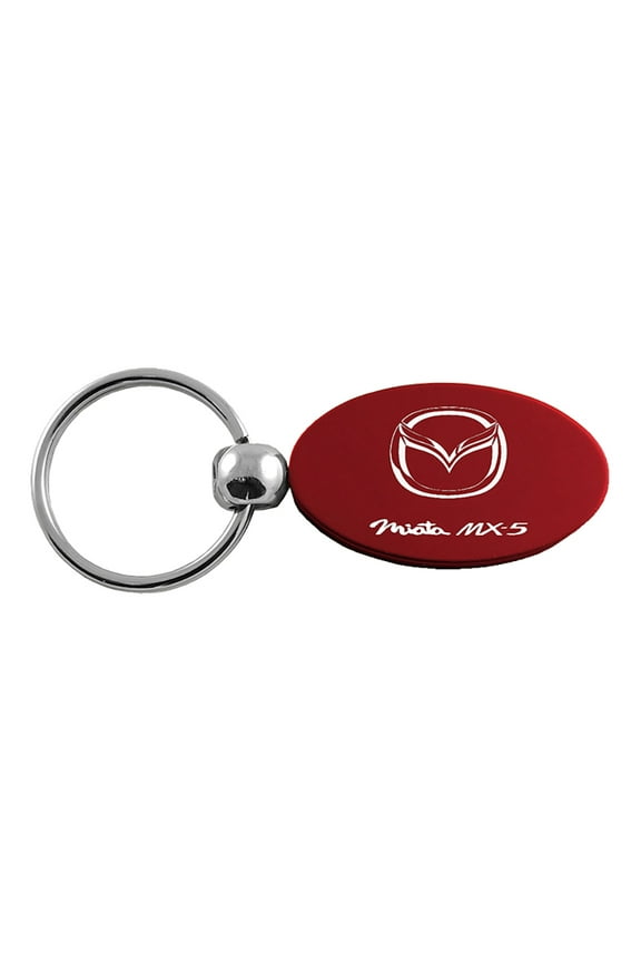 Mazda Miata MX-5 Keychain & Keyring - Burgundy Oval