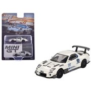 Mazda RX-7 FD3S Itosyoukai Rei-gouki with RE Amemiya RHD White with Graphics Limited Ed 1/64 Diecast Model Car by Mini GT