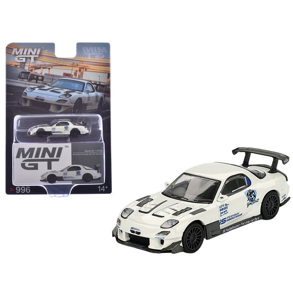 Mazda RX-7 (FD3S) "Itosyoukai Rei-gouki with RE Amemiya" RHD White with Graphics Limited Ed 1/64 Diecast Model Car by Mini GT