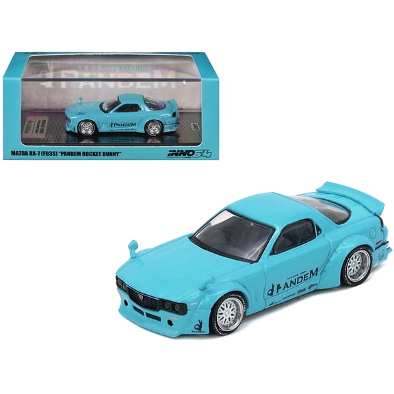 Mazda RX-7 (FD3S) RHD (Right Hand Drive) "Pandem Rocket Bunny" Light Blue 1/64 Diecast Model Car by Inno Models