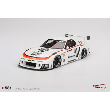 Top Speed TS0531 Mazda RX-7 LB-Super Silhouette No.41 Numero Reserve White 1-18 Scale Model Car