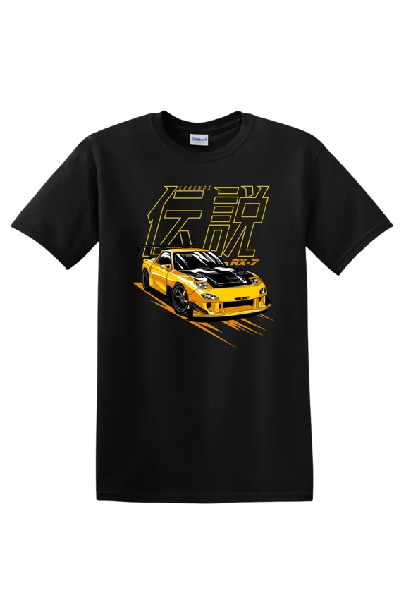 Mazda RX-7 Racing T Shirt Car Lover Graphic Tee Automotive Design Performance
