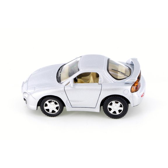 Mazda RX-7, Silver - Kinsmart 4018D - 4" Scale Diecast Model Car