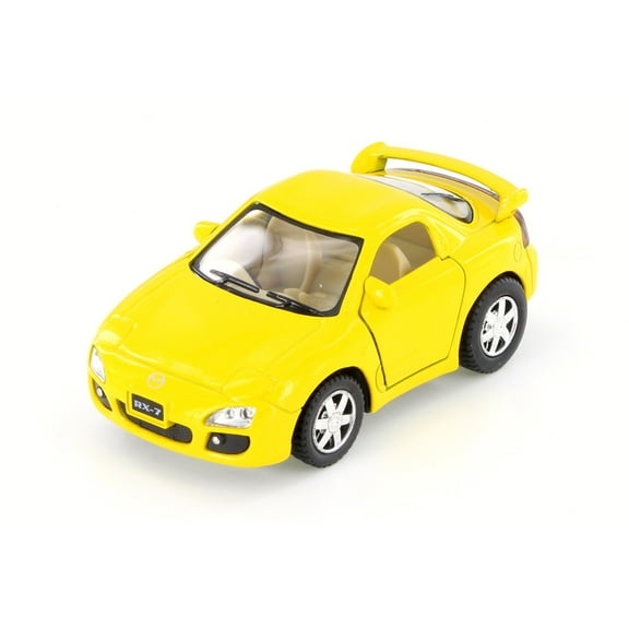 Mazda RX-7, Yellow - Kinsmart 4018D - 4" Scale Diecast Model Car