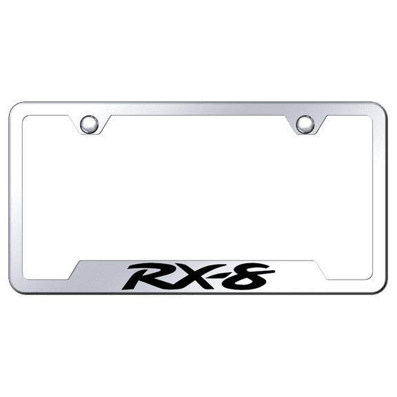Mazda RX-8 Laser Etched Logo Cut-Out License Plate Frame (Chrome)