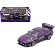Mazda RX7 FC3S "Pandem Rocket Bunny" Kit Purple Metallic and Black 1/64 Diecast Model Car by Inno Models