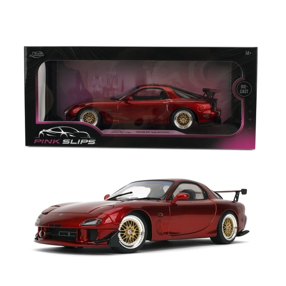 Jada Pink Slips Mazda FD Rx-7 - 1:18 Scale Diecast Model with Opening Doors and Working Steering - for Collectors and Enthusiasts 14+