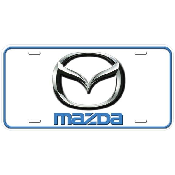 Mazda White Novelty Car Auto License Plate