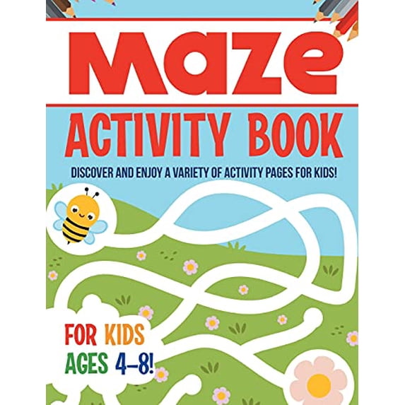 Pre-Owned Maze Activity Book For Kids Ages 4-8! Discover And Enjoy A Variety Of Activity Pages For Kids! Paperback