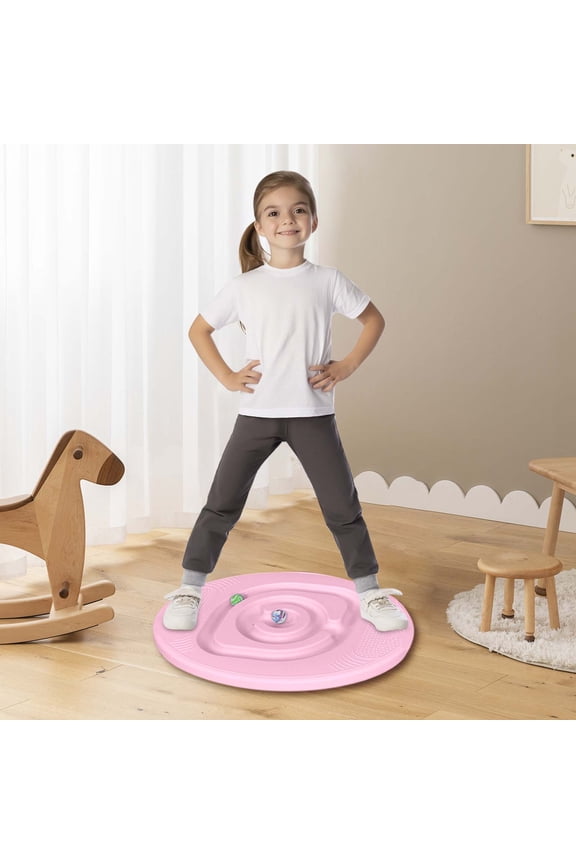 Balance Board for Kids Wobble Rocker Balance Board with Mini Balls Load 170lb for Balancing Exercise Equipment Game Girls Boys Physical Therapy, 18.5 x 14.57 Inches