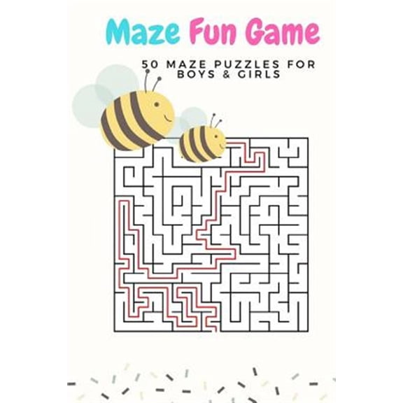 Maze Fun Game : 50 Maze Games Puzzles for Boys & Girls, Age 6+, 1 Game Per Page