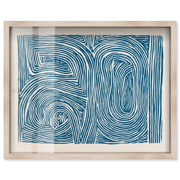 Maze Loop I Shadowbox Print Boho Art by Art Remedy, Blonde Frame, 24 x 20